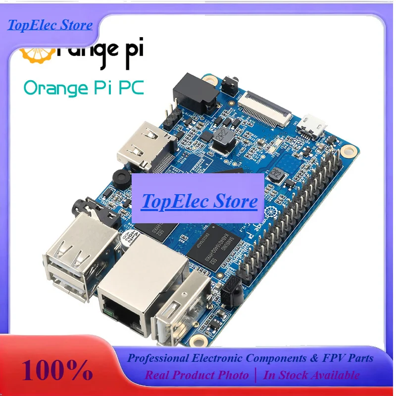 TopEsOrange Pi PC+Transparent ABS Case+ Power Supply, Supported Android, Ubuntu, Debian Open Source Single Board