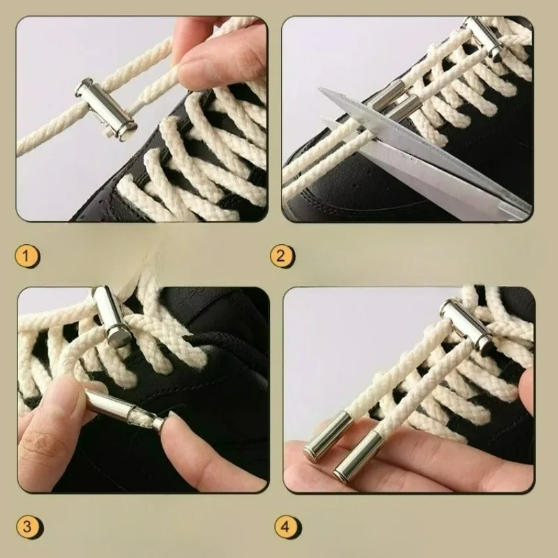 10 قطعة/المجموعة DIY أربطة الحذاء المعدنية أبازيم ثقب مزدوج رئيس خمر الخياطة سبيكة اليدوية الرباط سدادة تبديل قفل الحبل المشبك #6