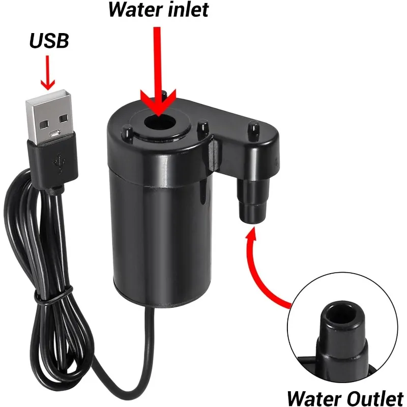 5/10PCS DC3V USB Micro Submersible Mini Water Pump with USB AMale Plug, for Aquariums Fish Tank Pond Fountain Hydroponics Garden
