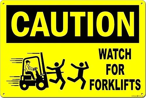 לוח מתכת רטרו חדש | שעון זהירות למזלגות סימן מצחיק | לוח מתכתי דקורטיבי למועדון ביתי בר 8x12 אינץ' 1 יחידה