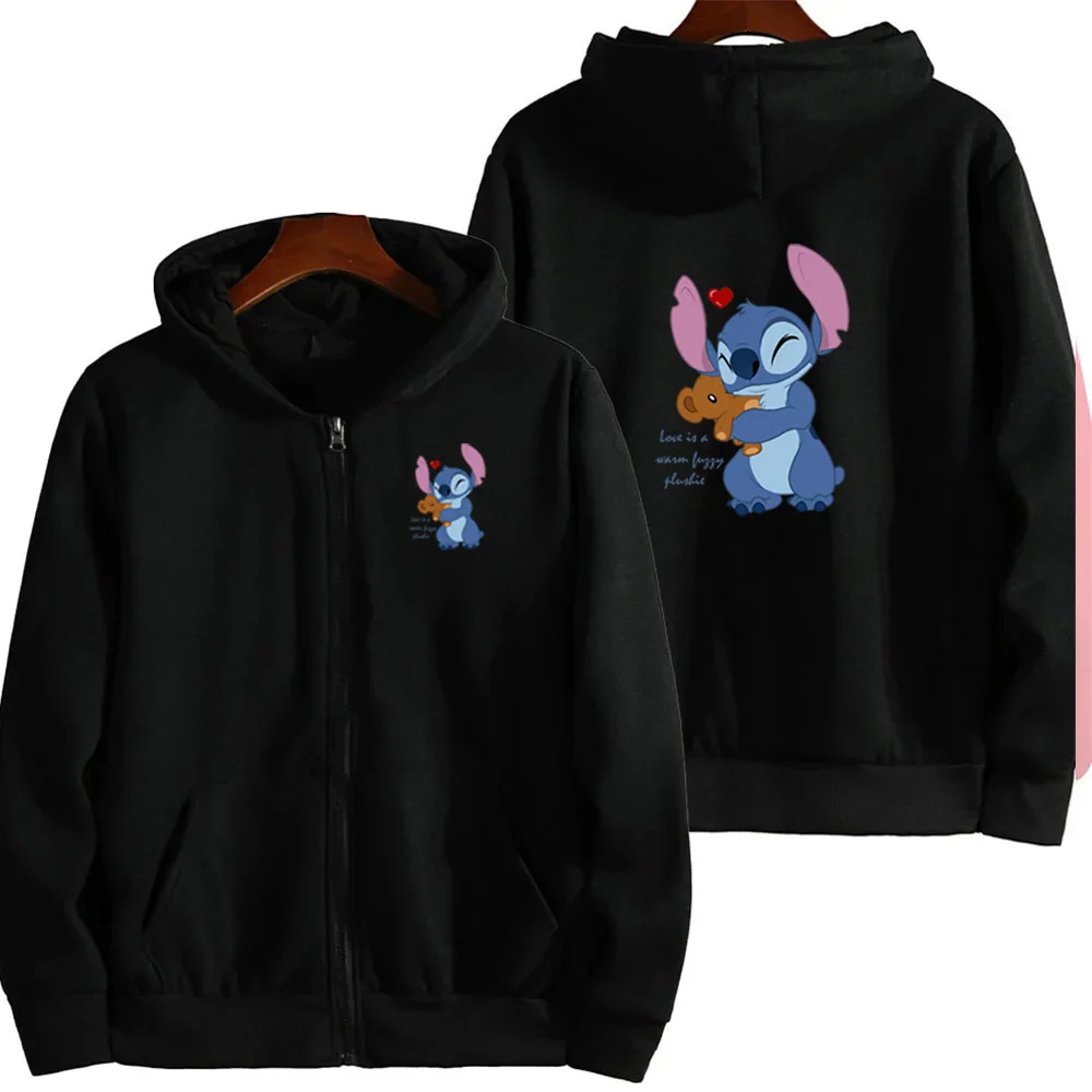 

Lilo&Stitch Cartoon Spring and Autumn New Men's Zipper Hooded Sweatshirt Disney Children's Charity Foundation, Santa Claus