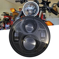 51W 5.75 Inch LED Motorcycle Projector Headlight Hi/Lo Beam for Harley Sportster 1200 883 Touring Scrambler Headlamp,Black 1 Pcs