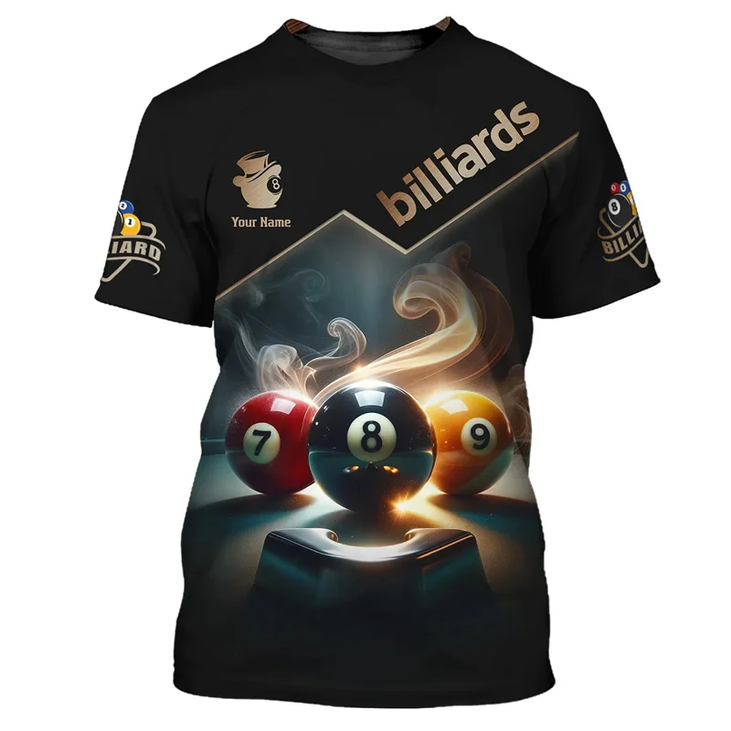 Billiard 3d Printed T Shirt For Men Fashion Loose Short Sleeves Tops Summer Tee Shirts Sports Game Billiards Graphic T-shirt