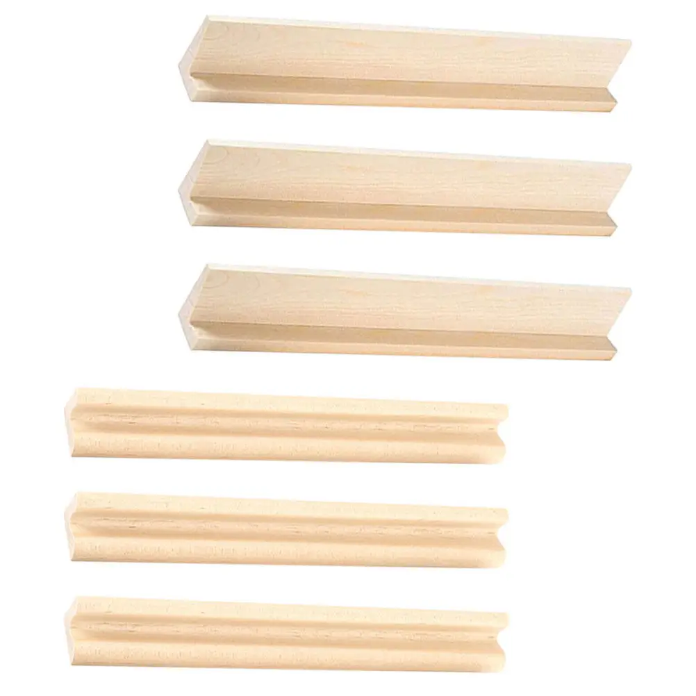 

6Pcs Natural Wood Domino Rack Wooden Domino Holder with Oblique Angle Design for Easy Viewing Organizing Tiles Cards