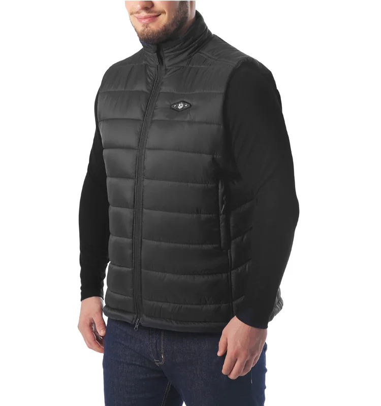 Lightweight Formal Polyester/Cotton Waterproof Breathable Windproof Heated Vest for Men 16000mah Battery Winter Zipper Button