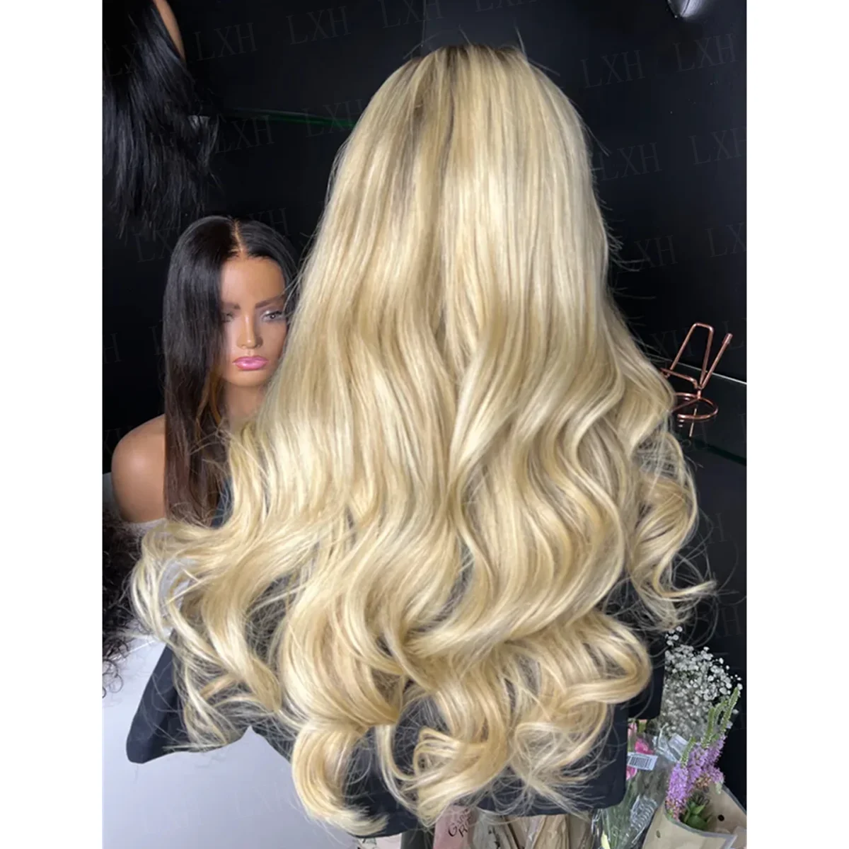 Soft HD lace front wig Body Wave hair Long 24inch Highlight Blond , suitable for women's wig With Baby Hair Heat Resistant wig