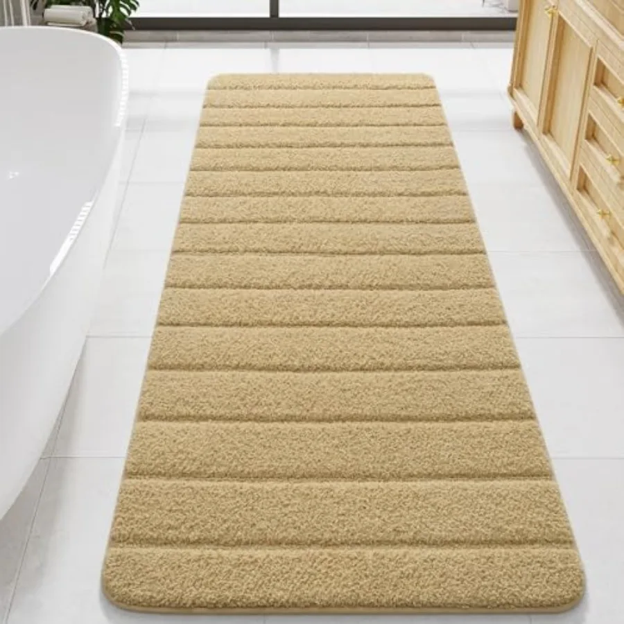 

Long Bathroom Rugs Runner Large Bath Rug Non Slip Washable Absorbent Microfiber Bath Mat Luxury Soft Cozy Bathroom Runner Rug f