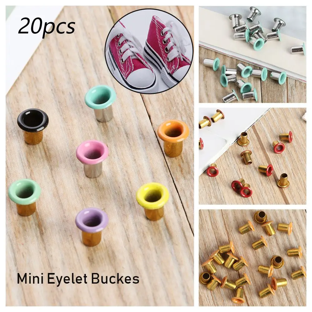 20pcs 1mm/2.5mm Mini Ultra-small Sewing Accessory Diy Dolls Buckles Belt Buckle Metal Eyelet Buttons  Bags Accessories