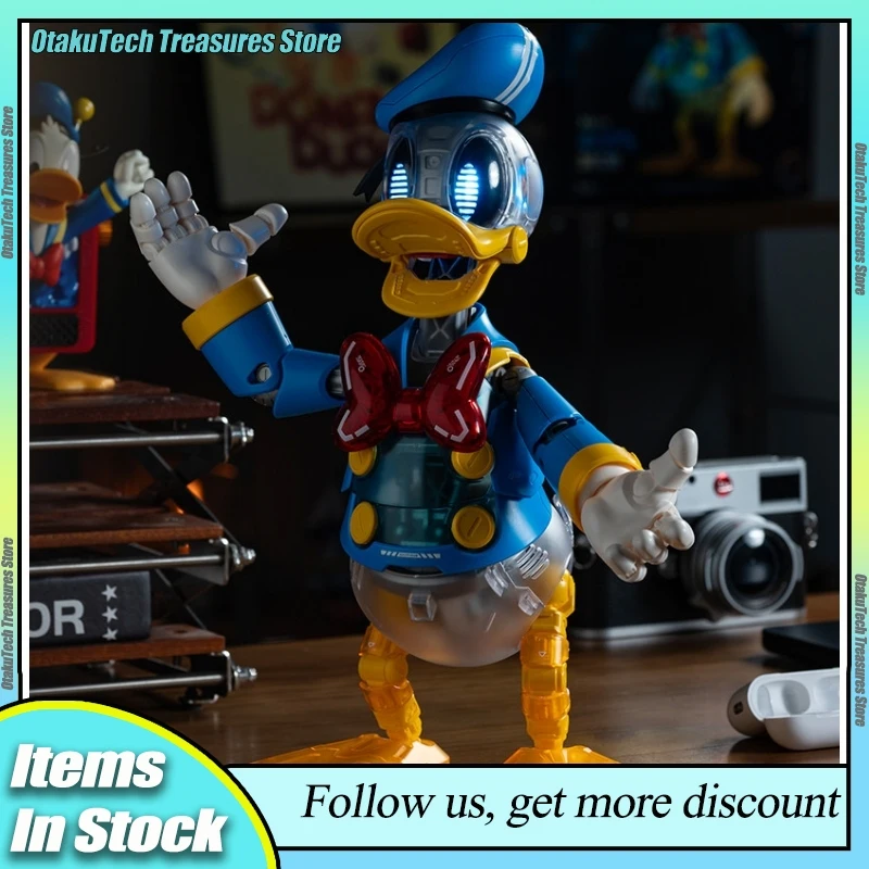 

Donald Duck Cyber Mechanical Assembled Collectible Figure With Control Light Art Toy 30cm Anime Figurine Ornament Model Gift