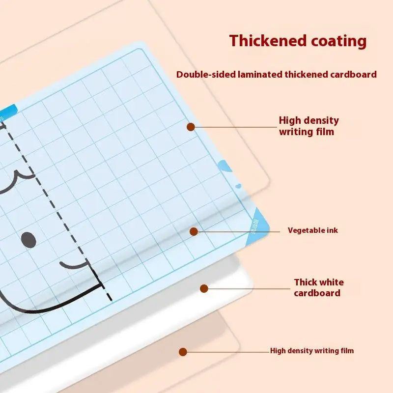 Symmetrisches Zeichenspielzeug für Kinder mit 20 Seiten, das auf Feinmotorik schreiben und 2-Farben-Bürstenkontroll-Trainingszeichnung fokussiert