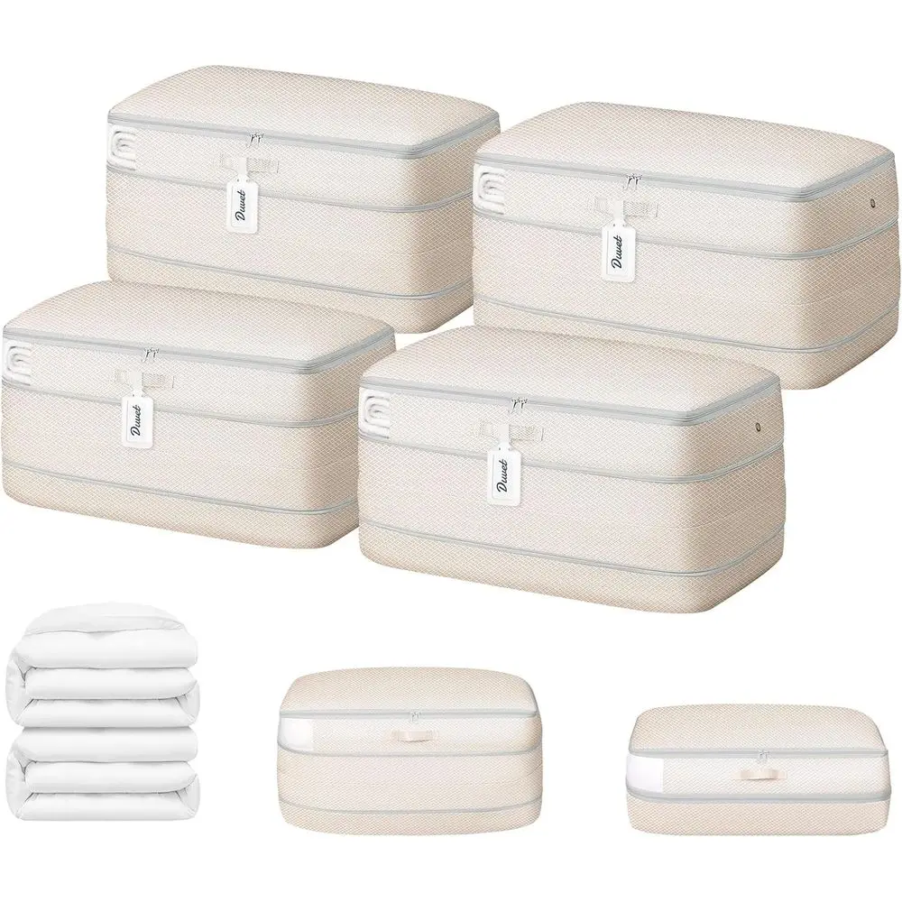 

Большая сумка для хранения одеял объемом 100 л — компактный компрессионный органайзер с моющимся материалом и оконными ручками для одежды, Beddi