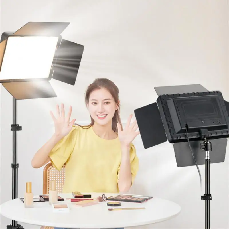 LED Photo Studio Light For Youbute Game Live Video Lighting Portable Recording Photography Panel Lamp With Tripod Battery
