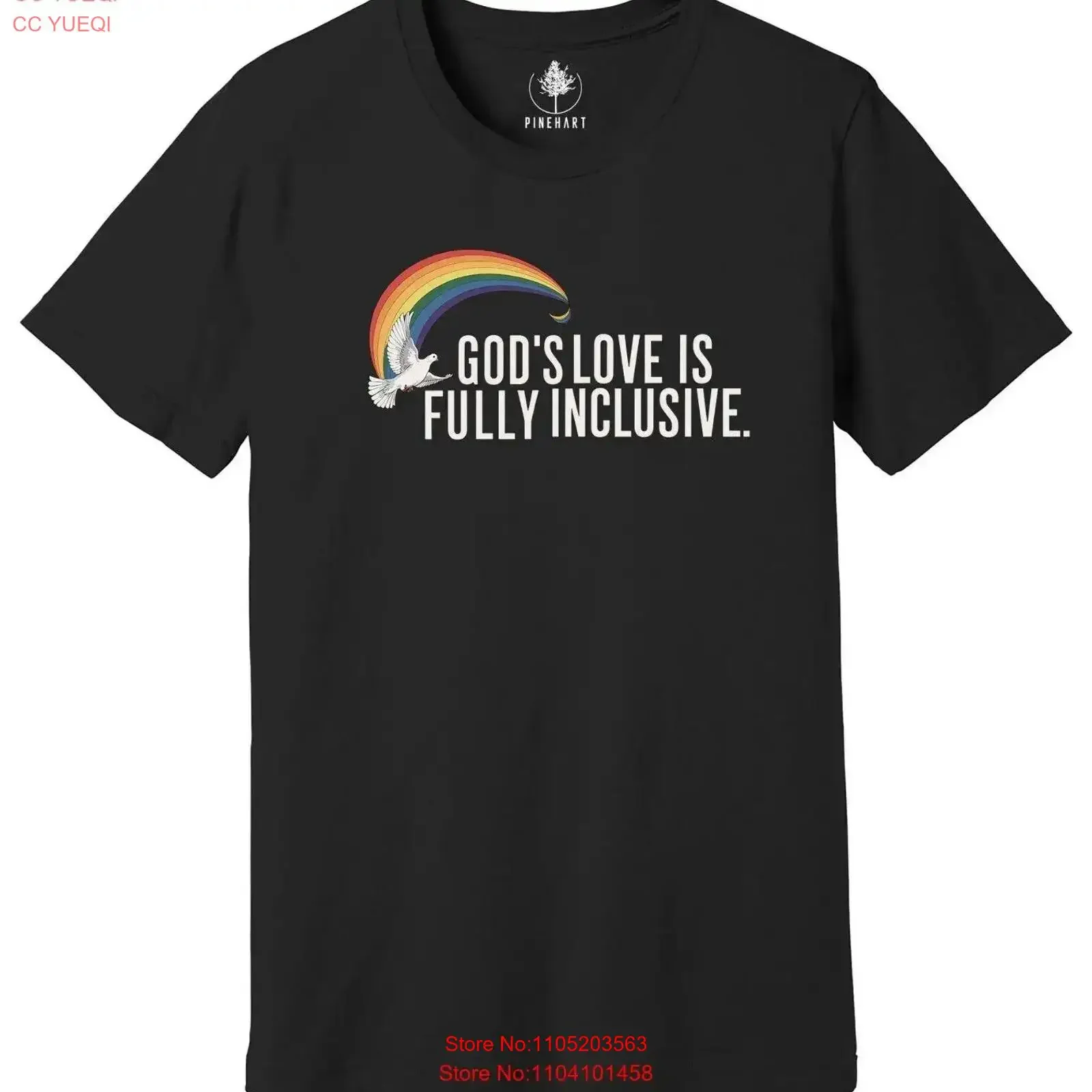 God's Love Is Fully Inclusive LGBT Flag T Shirt LGBTQ Pride Inclusion vintage Washed Breathable Slightly Stretched