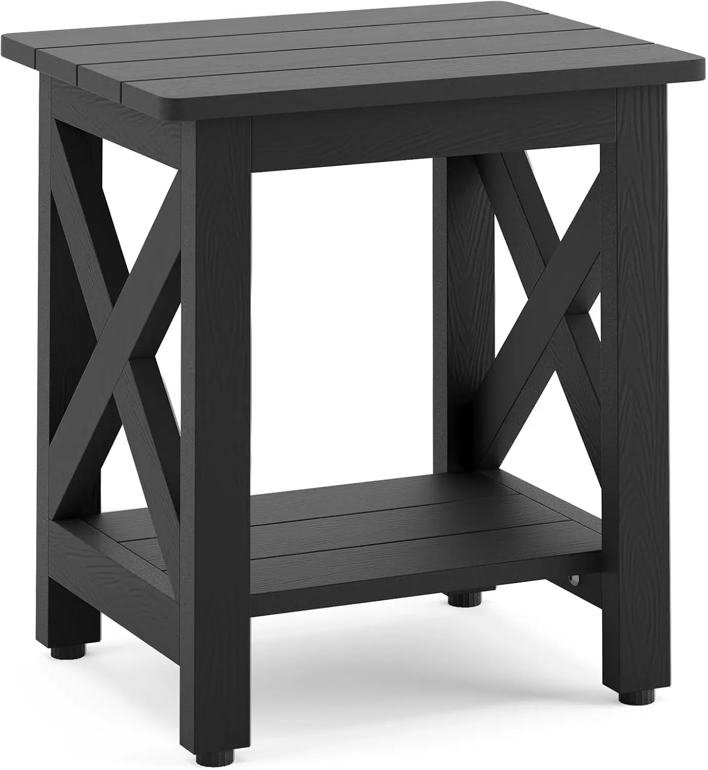

Small Outdoor Side Table Adirondack Patio End Table with 2 Tier Porch Pool Garden Weather Resistant Indoor Outdoor