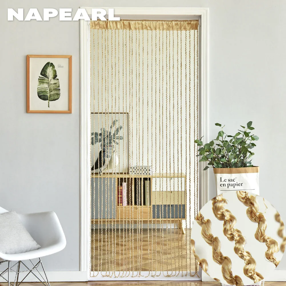 NAPEARL INS Trend Thread Curtains Space Partition Home Decor Light Luxury Door Curtain For Living Room Study