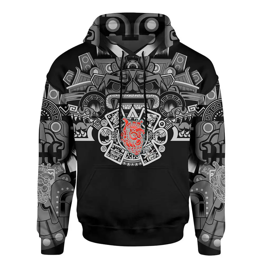 Mexico National Emblem Flag Men Hoodies 3D Print Vintage Men\'s Pullover Tops Casual Long Sleeve Oversize Loose Man Clothing Tops