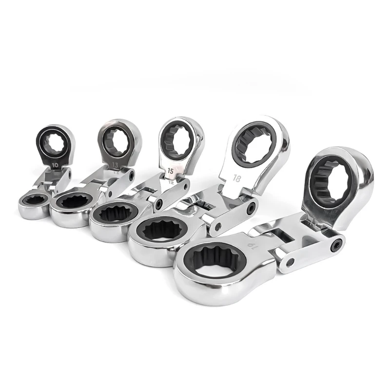 5-teilige Ratschenschlüssel-Doppelend-Ratschenschlüssel mit flexiblem Kopf