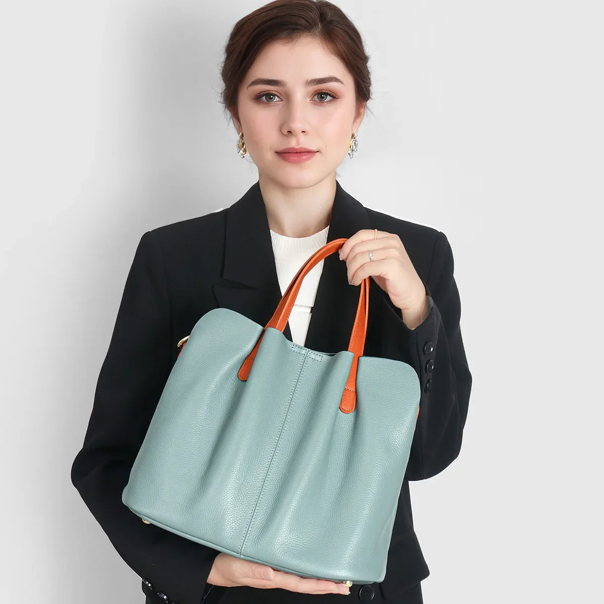 

100% Genuine Leather Stylish Vintage Diaper Bag High-End Minimalist Crossbody Purse For Women Shopping Chic