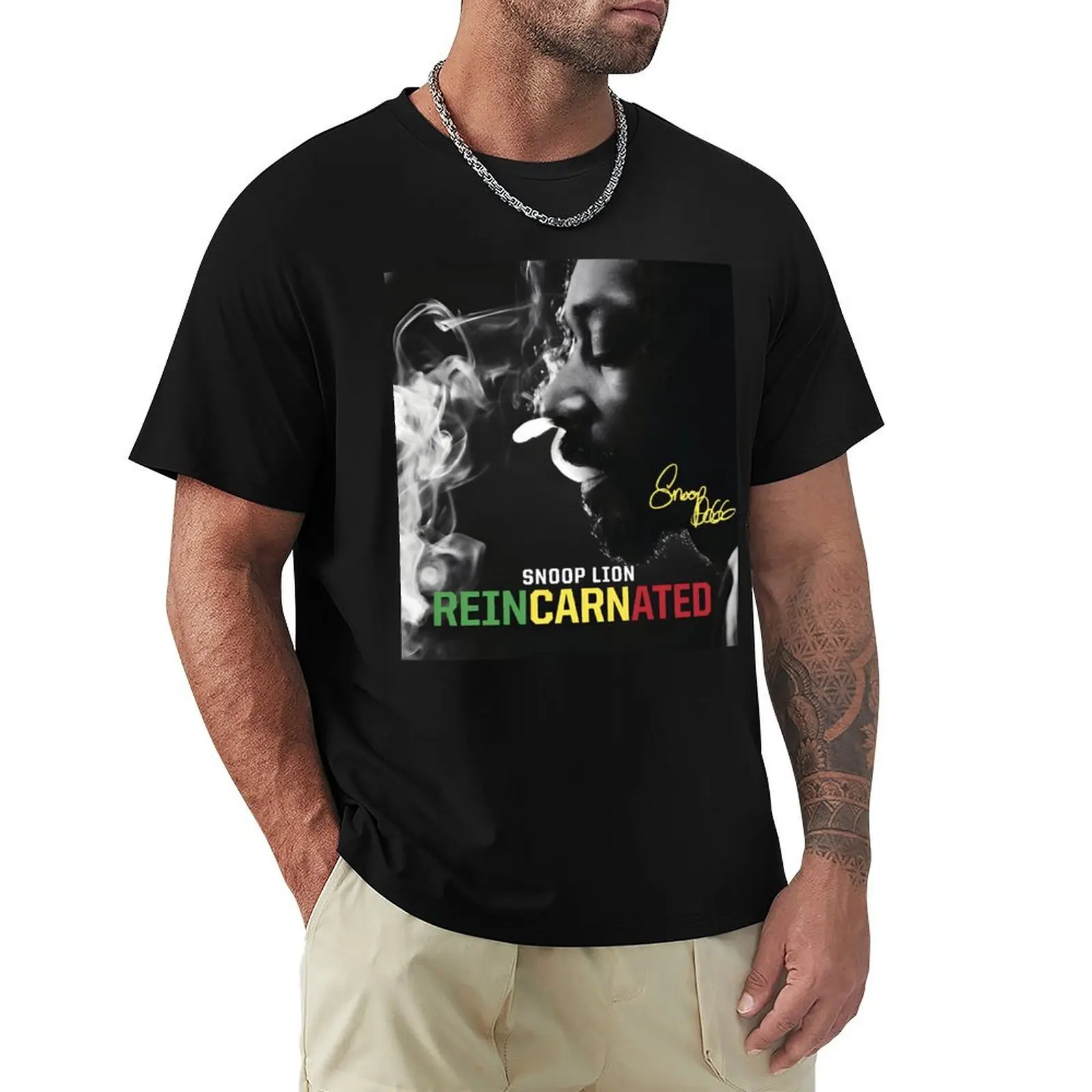 

Snoop Lion Reincarnated T-Shirt blue lock oversizeds customs Anime t-shirt plus size men clothing