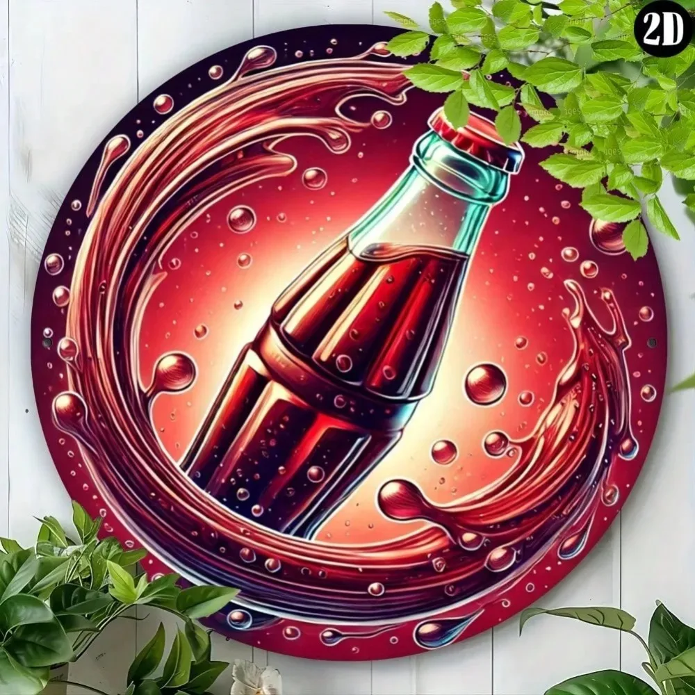 Letrero de Metal Vintage de Coca Cola, arte de pared redondo de 8x8 pulgadas para Bar, cafetería, regalo para el hogar, 1 ud.
