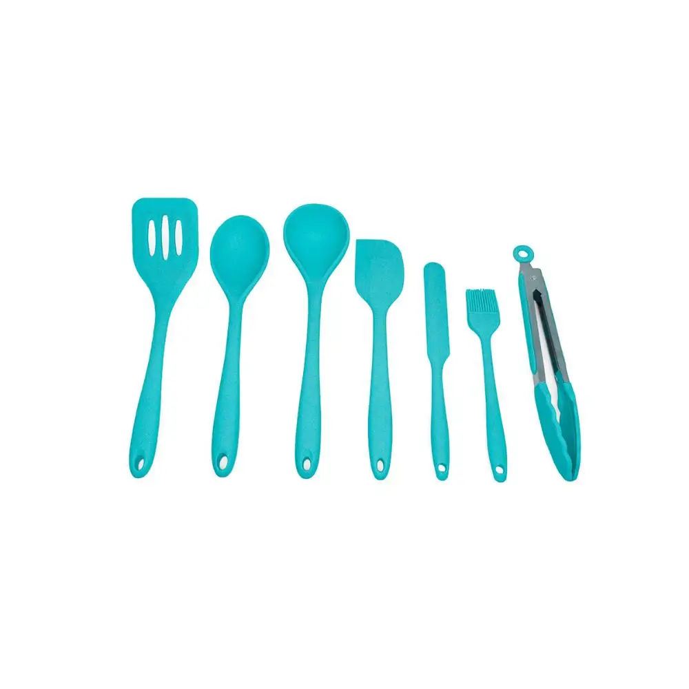 7 Pieces Green Silicone Utensils Kit-Oikos