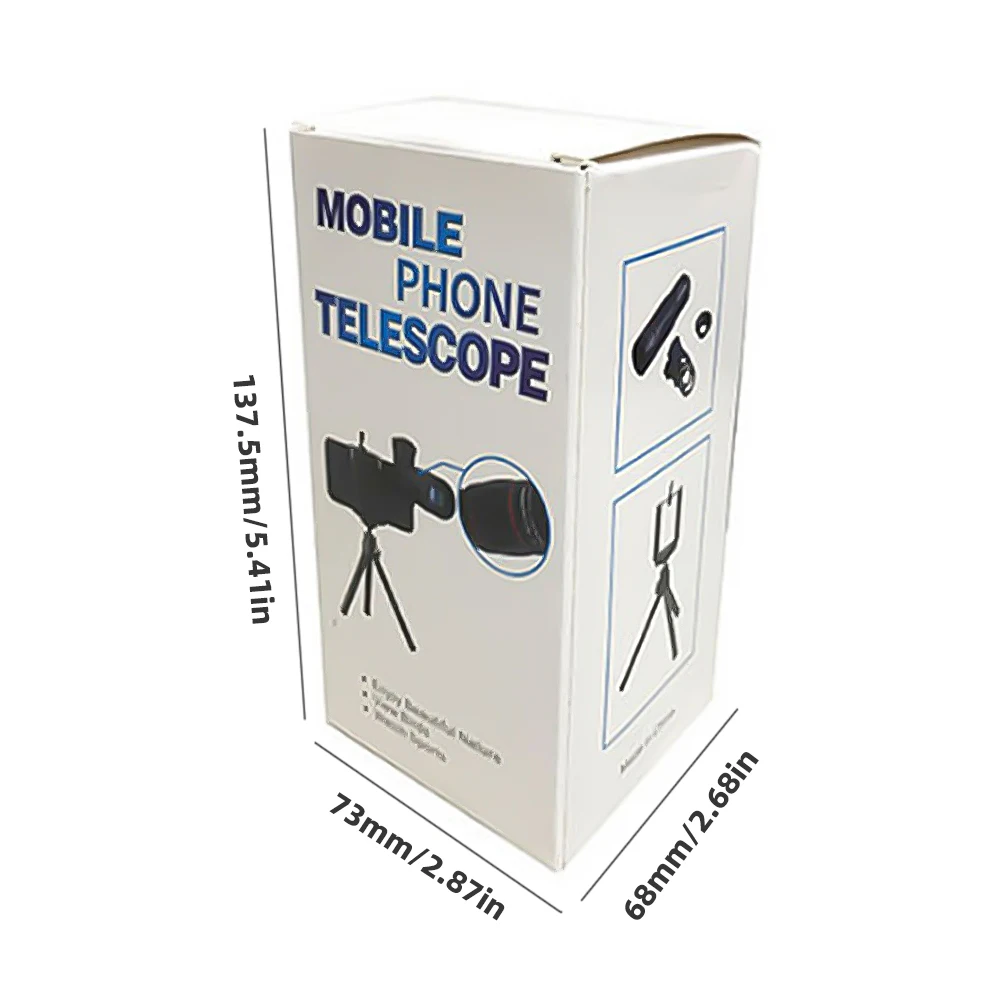 18/28/36X Mobile Phone Camera Lens Clip-On Zoom Monocular Telescope Phone Camera Telephoto Lens for Camping Hunting Sports