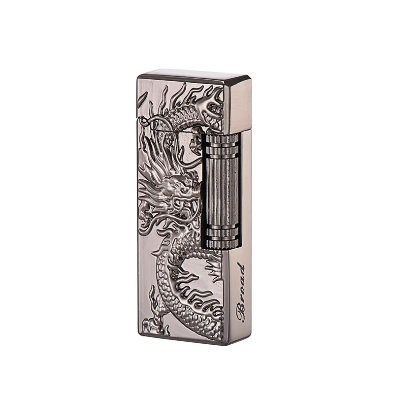 

Classic Grinding Wheel Side Sliding Oblique Flame Butane Inflatable Lighter, High-quality Metal Relief Cigarette Lighter