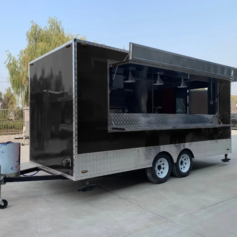 

Dining Cart Fully Equipped Commercial Food Truck Customizable Square Box Fast Food Trailer Outdoor Mobile Beer Ice Cream Carts