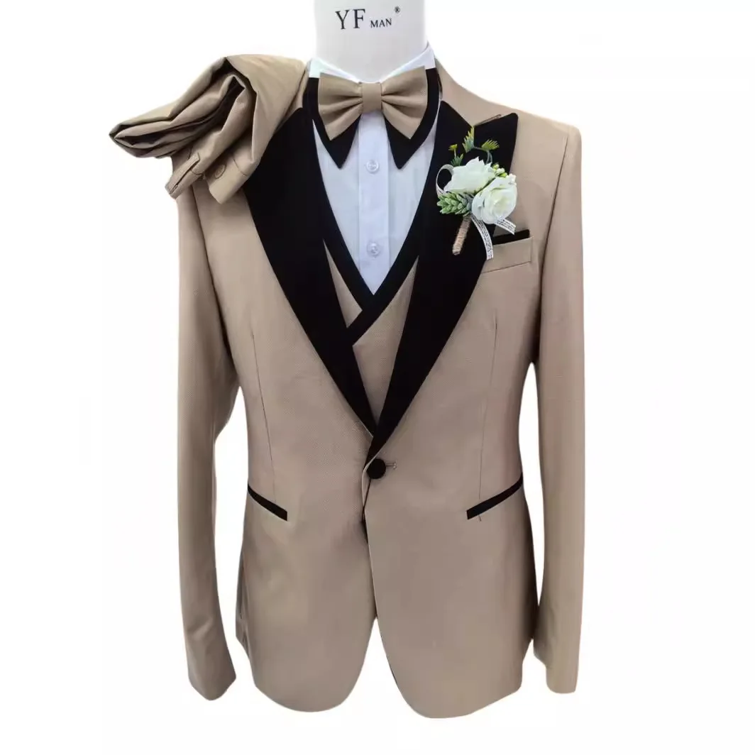 Terno de casamento combinando cores masculino, conjunto casual de anfitrião, 3 peças, 2024