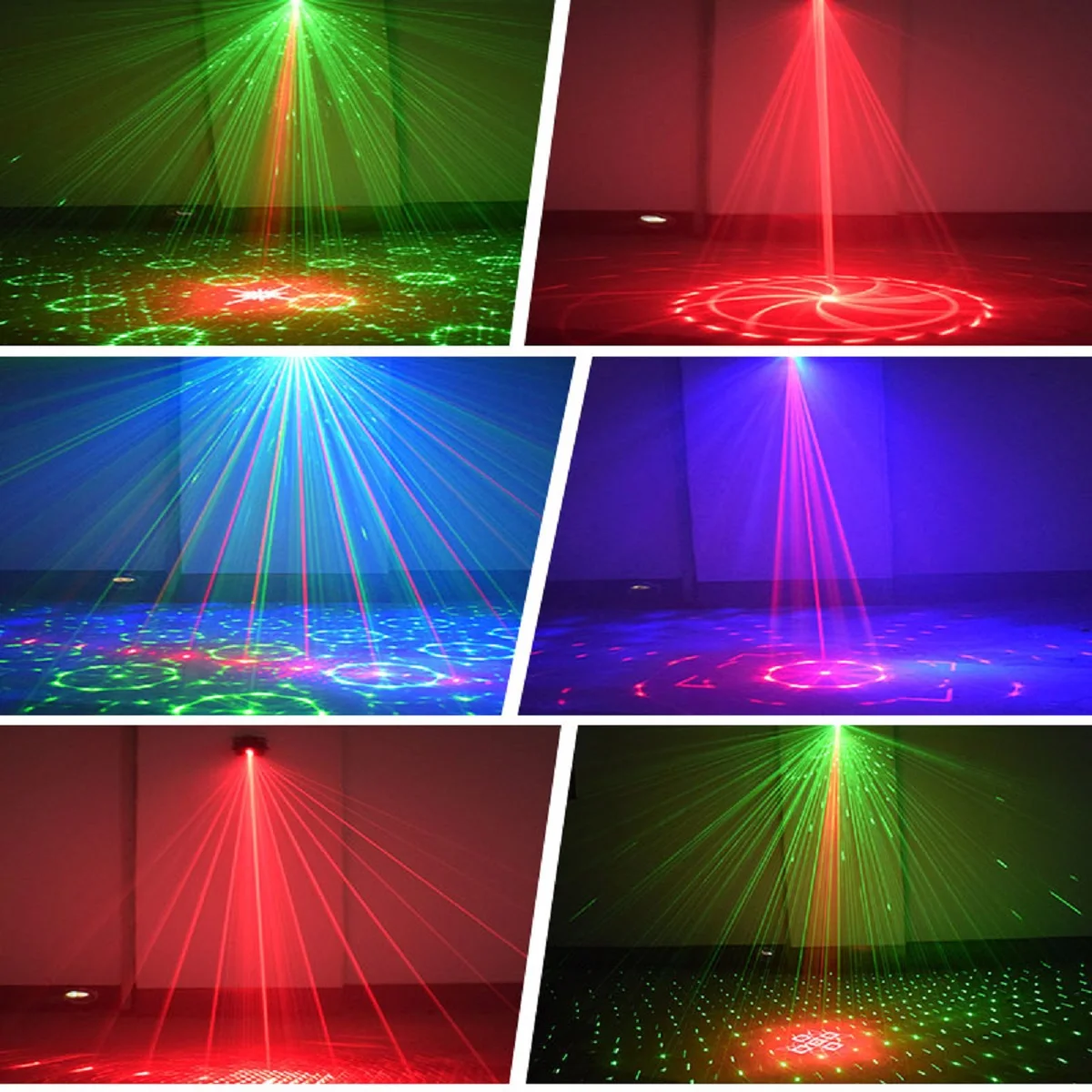 Party DJ Disco Lights, Three-in-One Stage Lights, Ultraviolet Laser Lights, RGB Sound-Controlled Strobe with Remote Control