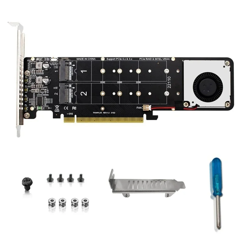 PCIe X16 to M.2 M-Key NVMEx4SSD RAID Splitter Card - A Must-Have Accessory for Your Server