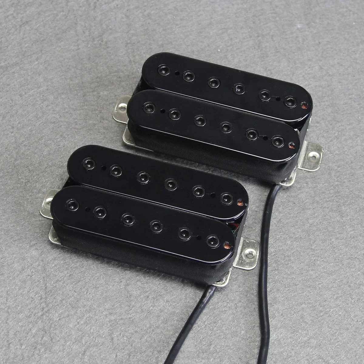 2PCS Passive Ceramic Humbucker Pickups Set, 4-Wire Bridge & Neck Pickups Black and White for Electric Guitar Parts