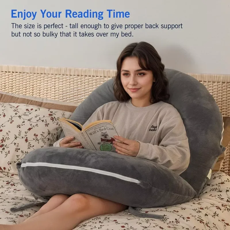 Multifunctional Modern Simple Adult Bed Reading Pillow With Waist Support Removable Cover For Sofa Backrest Comfortable