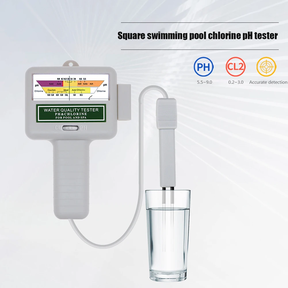 Medidor de cloro y pH 2 en 1, monitor de agua, medidor de cloro y pH portátil de alta precisión, fácil de usar para piscinas y spas