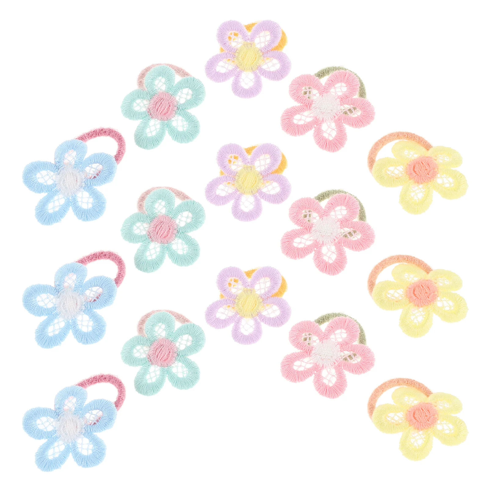 

30pcs Baby Ties Toddler Girls Soft Elastic Flower Bands Colorful Ponytail Holders For Thin Thick Hair Mini Hair Elastics For