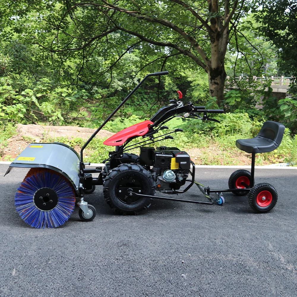 High-Power 15 Engine Snow Sweeper Snow Blower with Hand Electric Start 100cm Working Width 100cm Snow Thrower