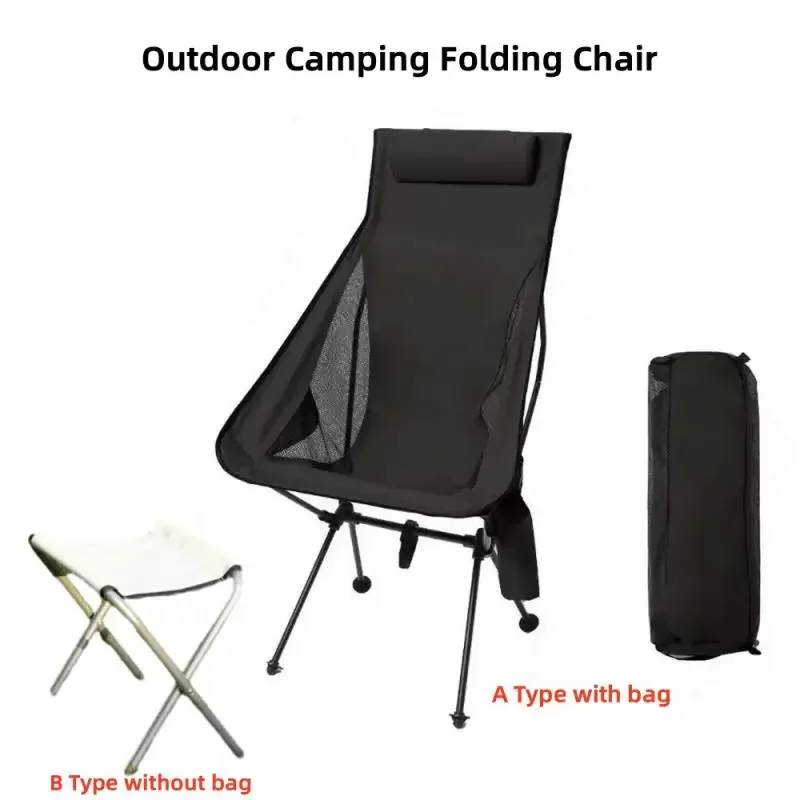 Portable Folding Camping Chair With Headrest Lightweight Tourist Chairs Aluminum Alloy Fishing Chair Outdoor Camping stools