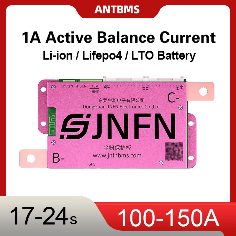

ANT BMS 1A Active Balance Smart BMS 16S 48V 17S 20S 60V 24S 72V Lifepo4 18650 Li-Ion Lto Battery pack 100A 120A 150A BT RS485