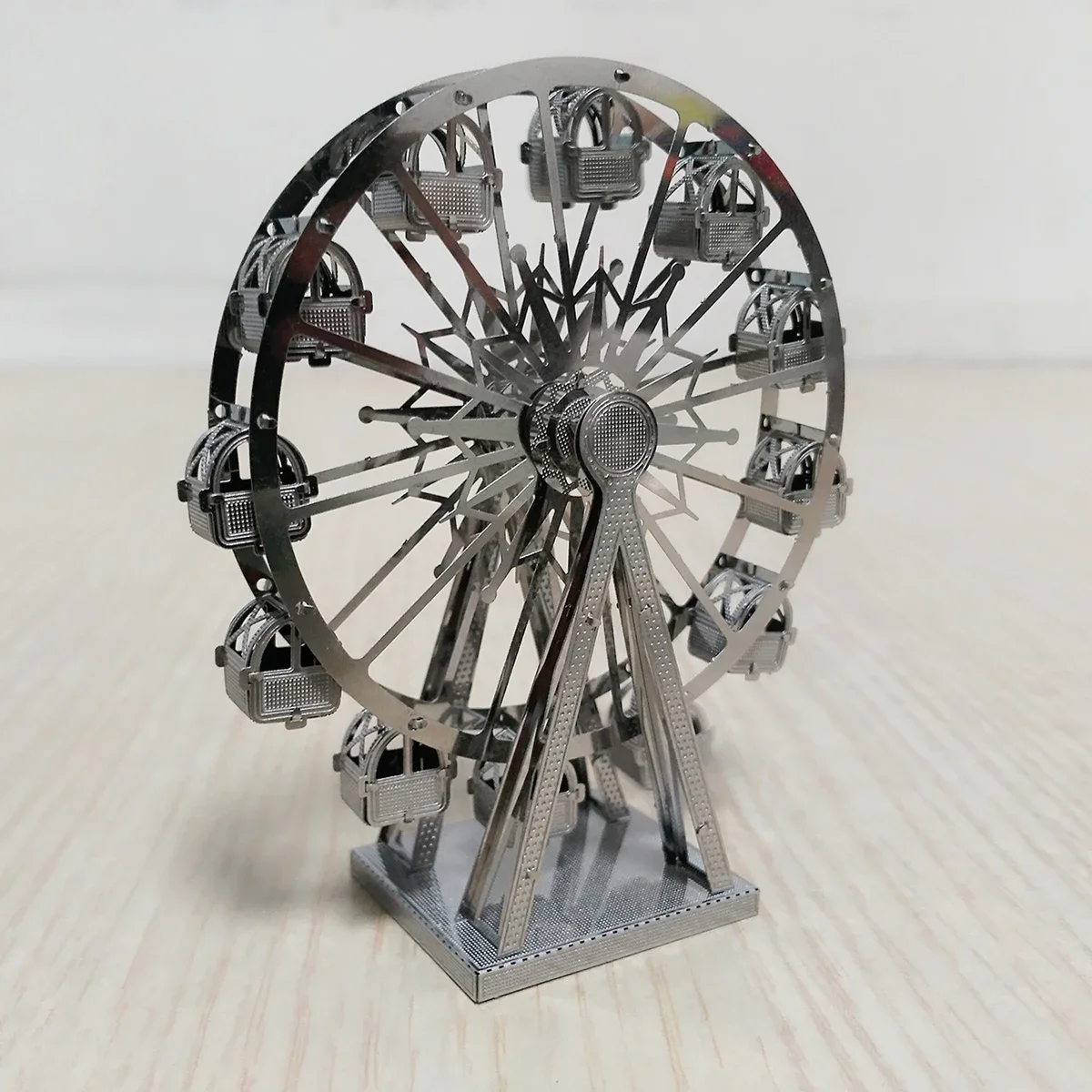 Tridimensional Ferris Wheel Metal Building Puzzle, brinquedo modelo montado, pequeno, artesanal, DIY, 3D