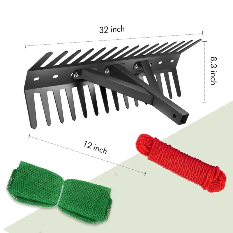 24 Inch Steel Blade Pond Rake Aquatic Weed Removal Tool for Lake River Garden Water Plant Cleaning