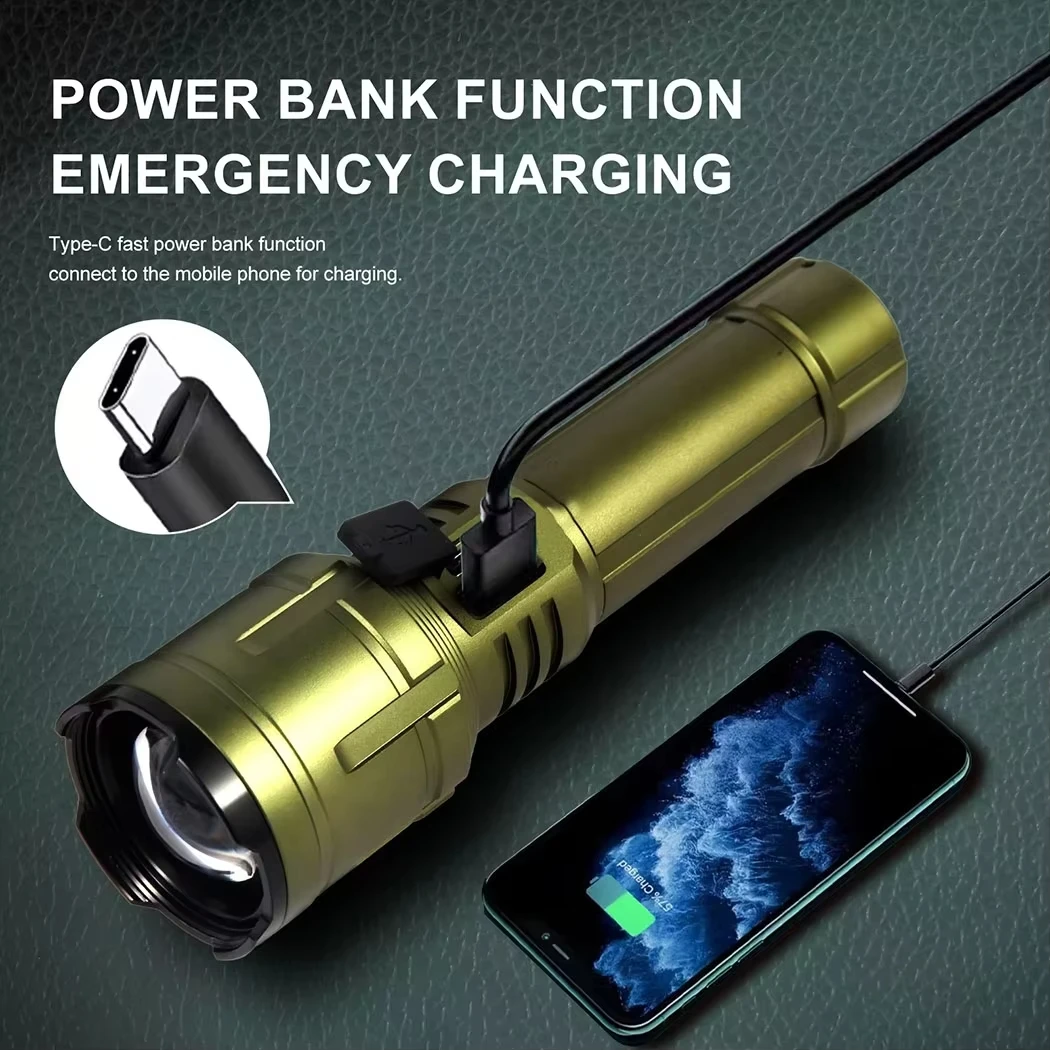 Ultra Powerful Flashlight Concentrating Ignition Flashlight Waterproof Military Tactical Lamp Outdoor Camping Adventure Torch