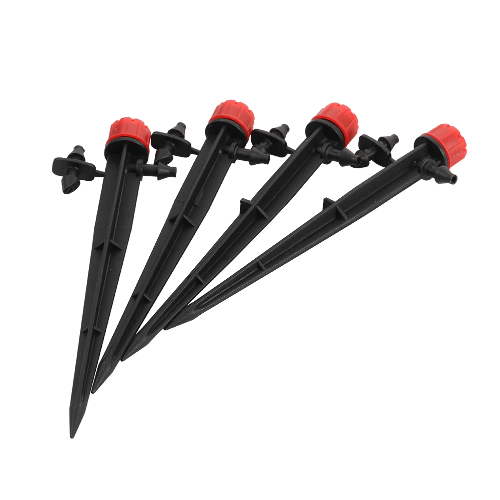 25Pcs 13cm Red 8-Hole 360 Degree Adjustable Dripper Sprinkler Nozzle Drip Irrigation For Greenhouse Garden Watering System