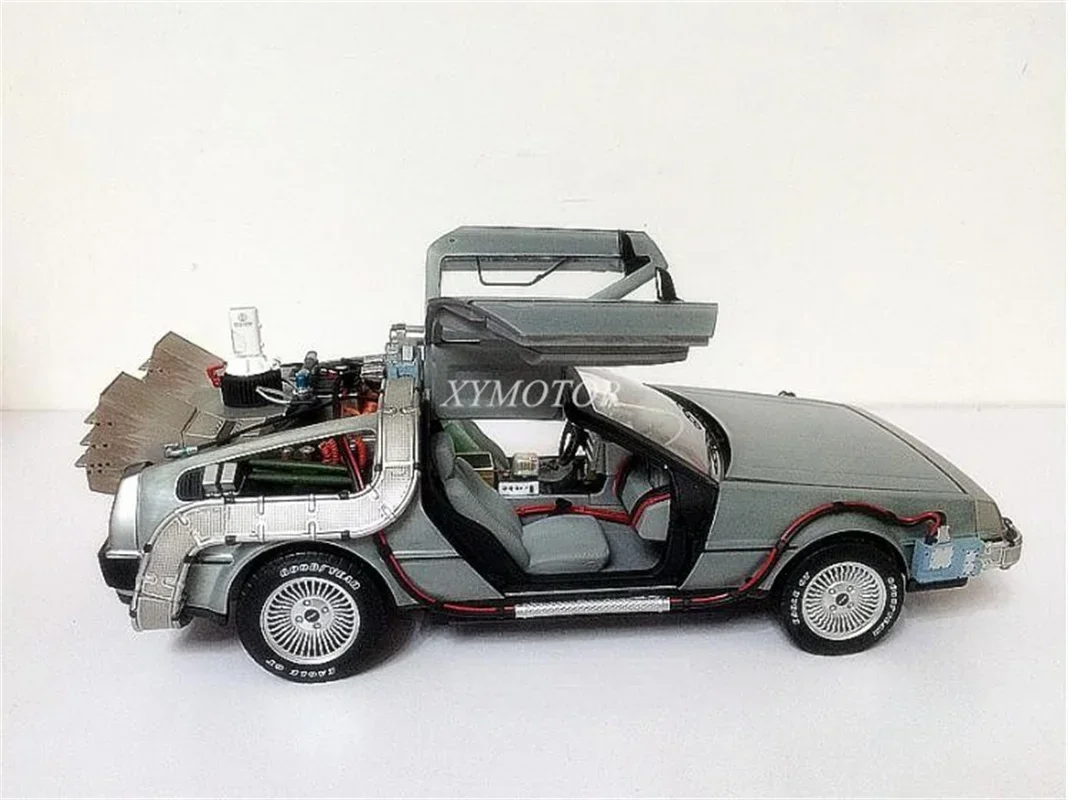 Hot Wheels 1:18 Back to the future ⅡTime machine Car Fly Version Diecast Car model Kids Toys Hobby gifts Ornaments Collection