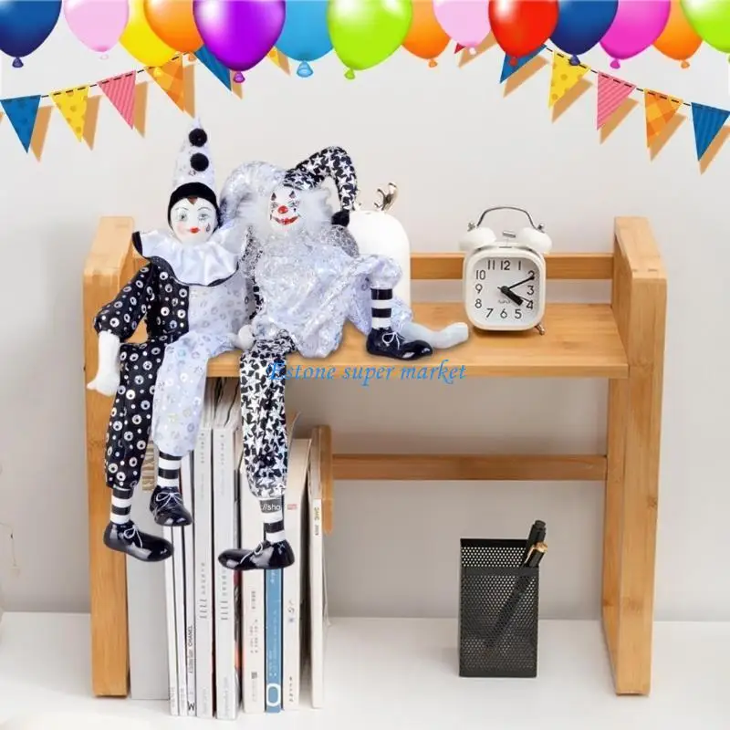 Accessoires poupée arlequin en porcelaine 16 pouces, ornements artistiques, décors Table bureau à collectionner