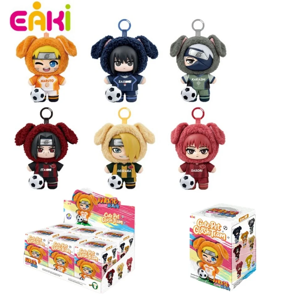 Eaki Naruto Peluche Caja Sorpresa Figura de Anime Colgante Llavero Muñeca Coleccionable Temática de Fútbol para Fanáticos Adultos