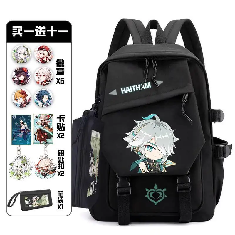 Impact Genshin Merchandise Venti Paimon Student للجنسين حقيبة كاجوال Hu Tao Game Fan Backpack Anine