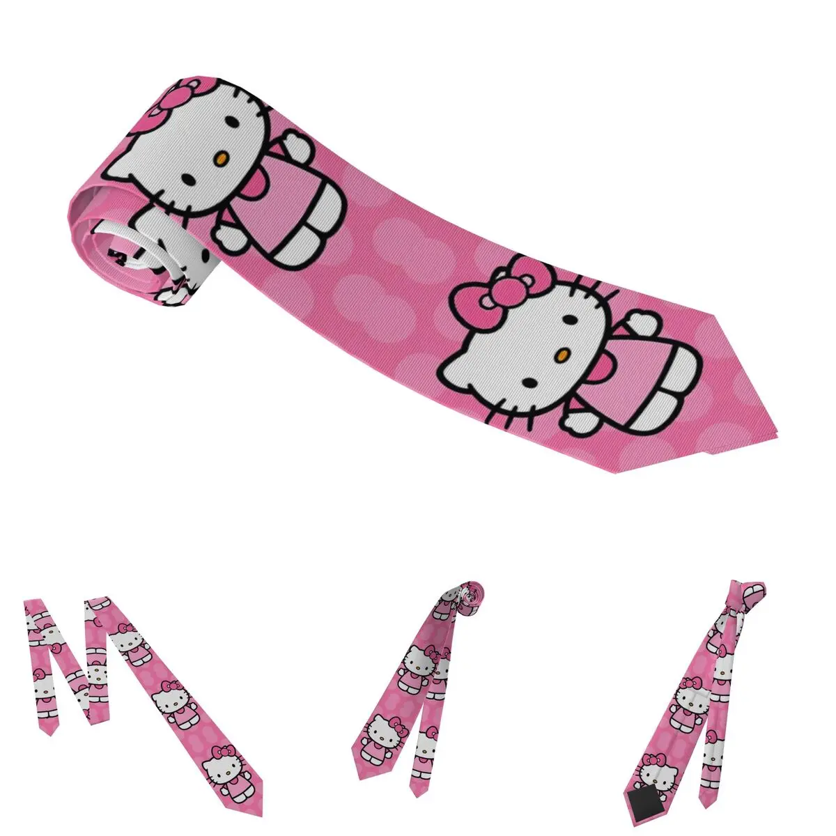 Hello Kitty Krawatte, dünn, schmal, niedlich, Cartoon-Krawatten für Herren, Anzüge, Accessoires, Gravatas, Hochzeitsaccessoires, Cosplay-Requisiten