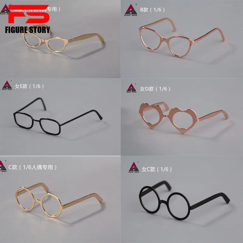 1/6 Scale Female Glasses model Glass frame black Rose gold fit 12 inches female male action figure