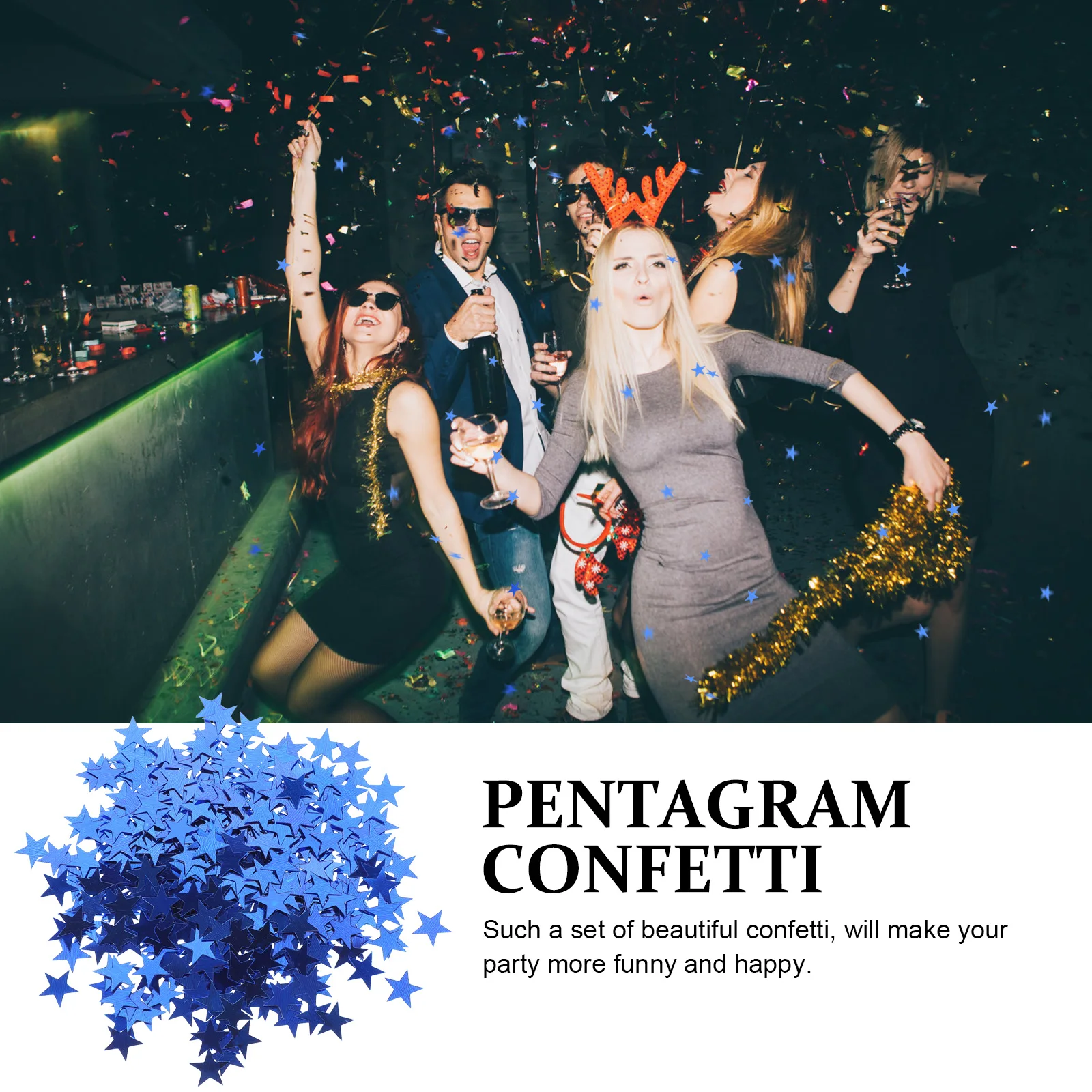 

2000 Pcs Pentagram Confetti New Year Eve Table Decorations for Birthday Party Scatter Adults Bulk