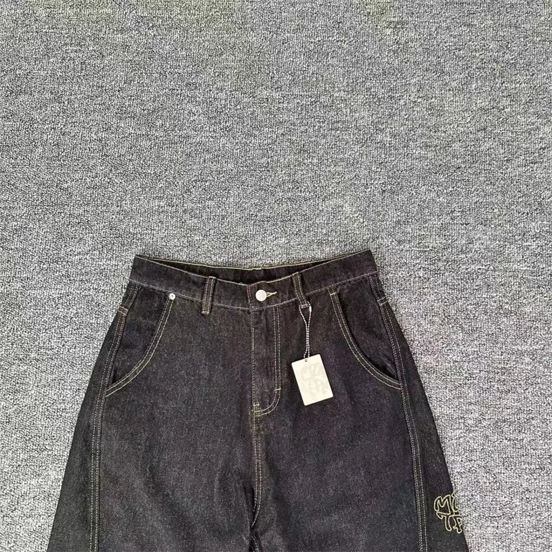 Mertra Vintage schwarze Denim-Hose für Herren und Damen, 1:1, beste Qualität, gesticktes Logo, Mertra-Jeans